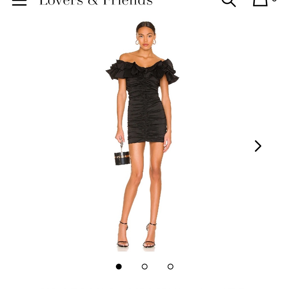 Lovers + Friends Black Ruffled Mini Dress